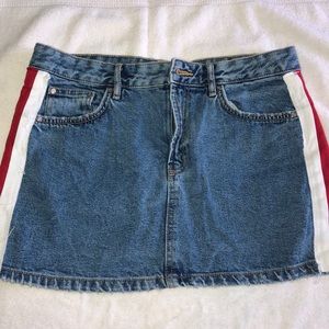 Zara Stripe Jean Skirt
